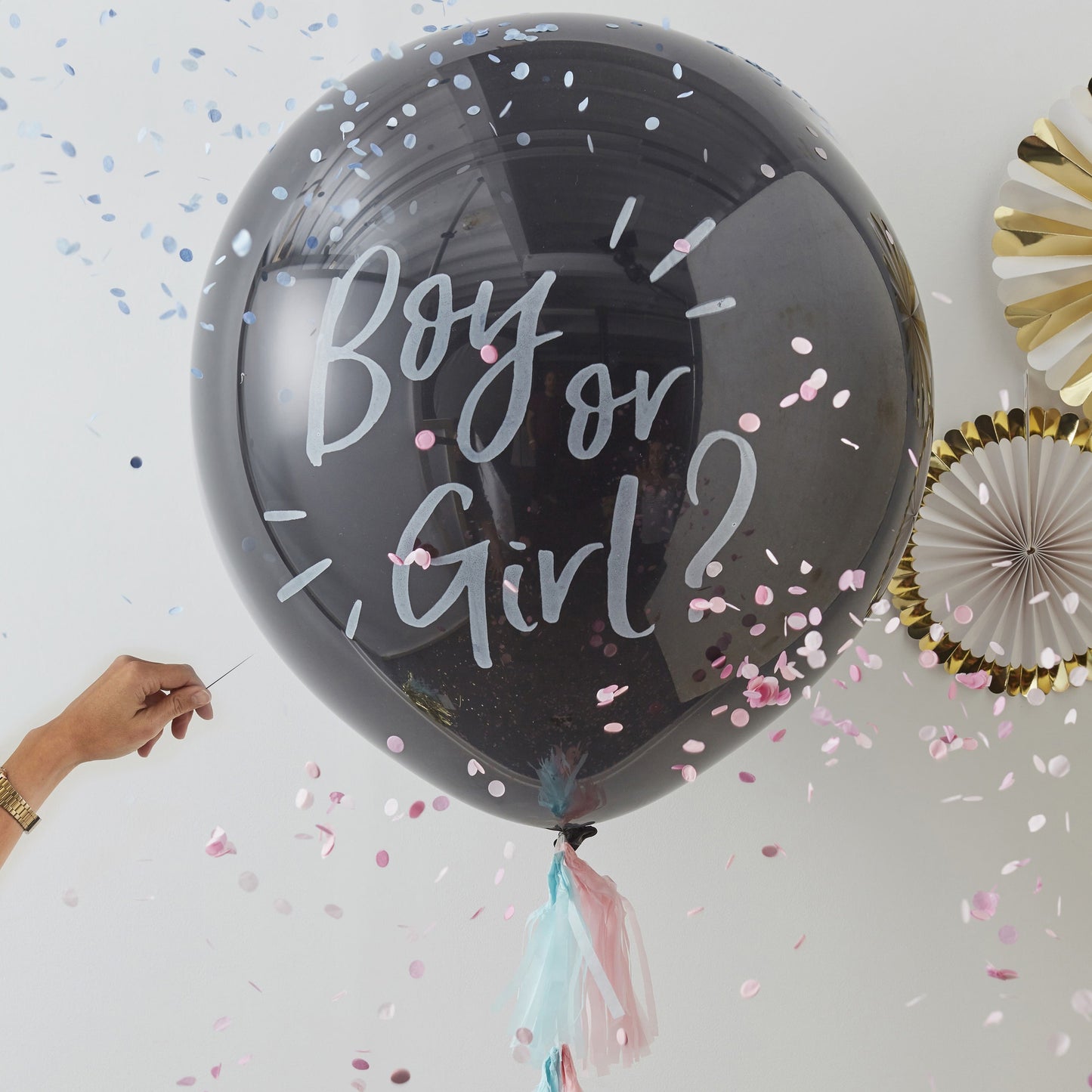 ballon confettis boy or girl gender reveal