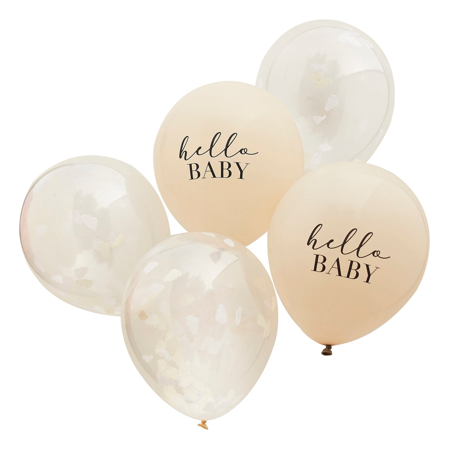 pack de ballons hello baby confettis nuages evjf