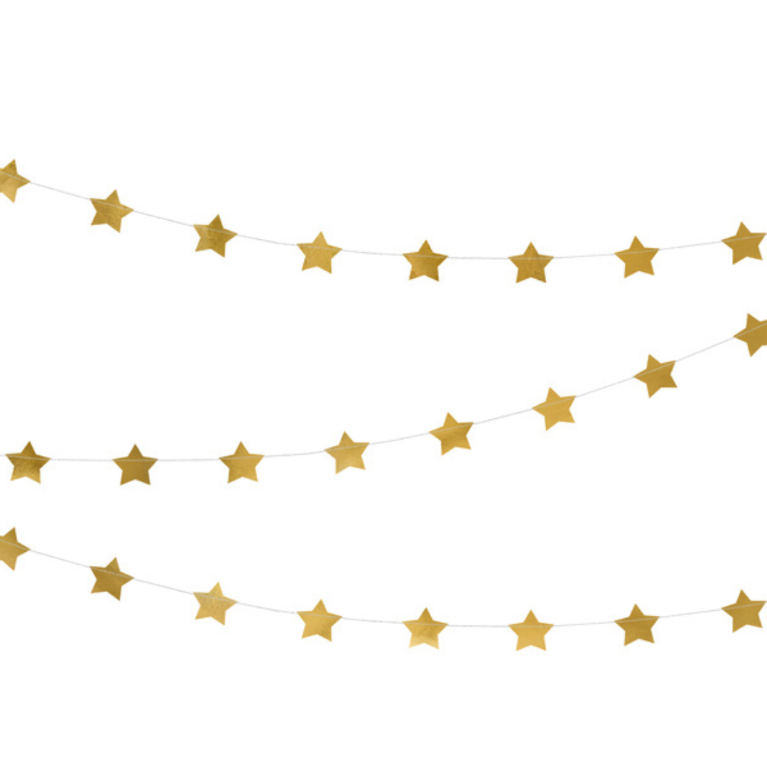 Guirlande Etoiles dorées pour décoration baby shower