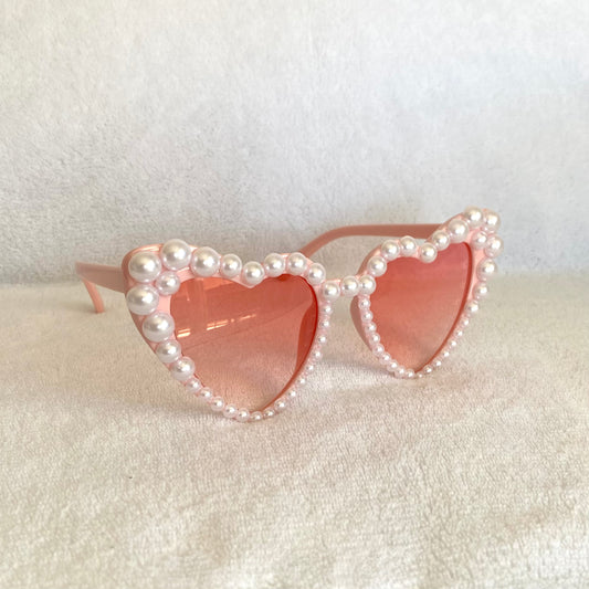 lunettes coeur perles roses team bride evjf