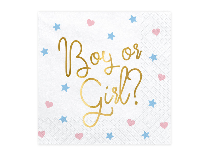 Serviettes Boy or Girl Gender Reveal