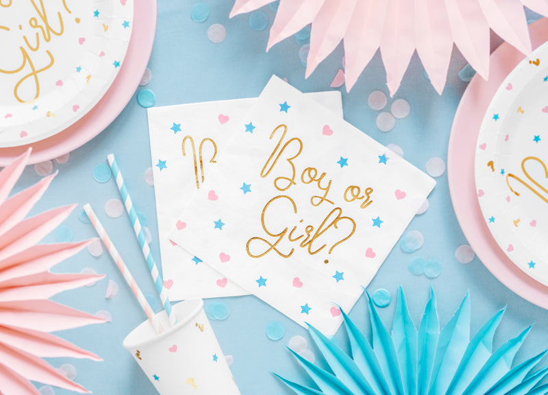 Serviettes Boy or Girl Gender Reveal