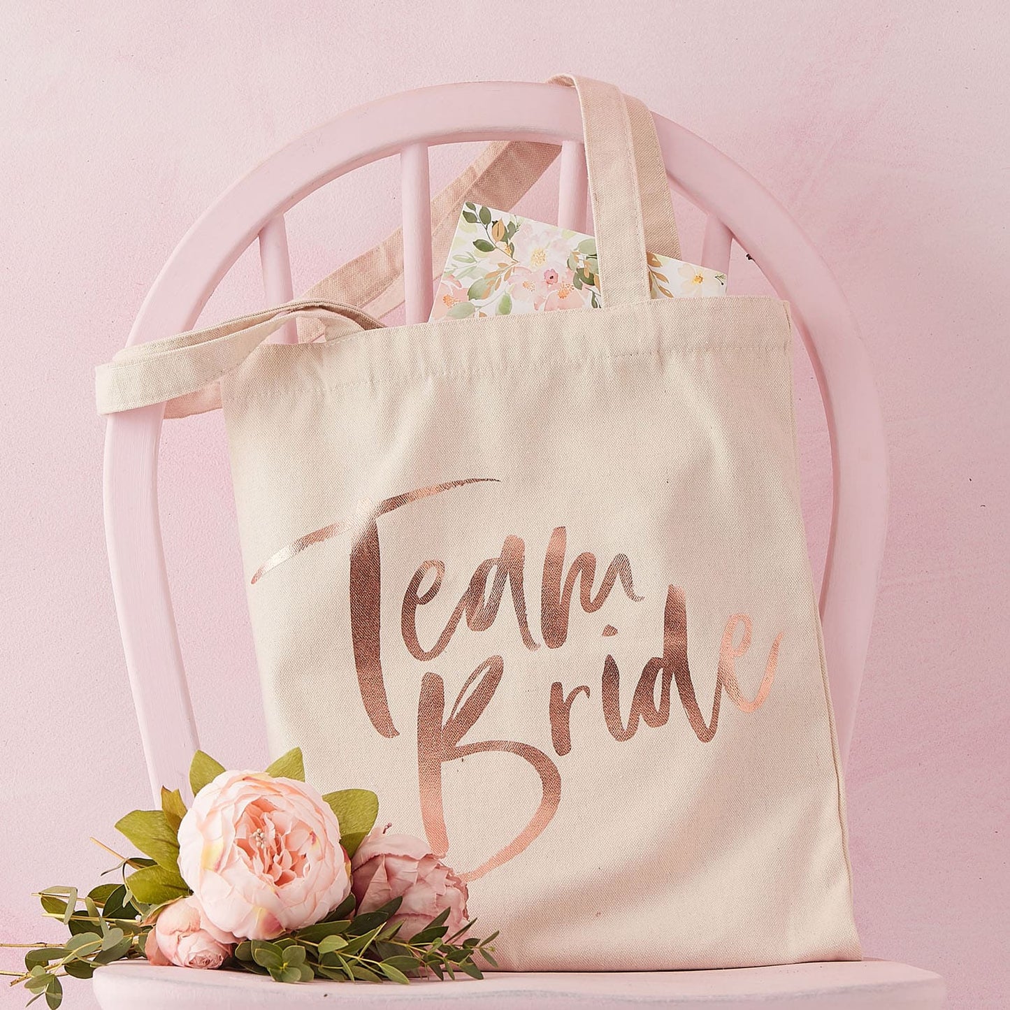 tote bag rose gold team bride evjf