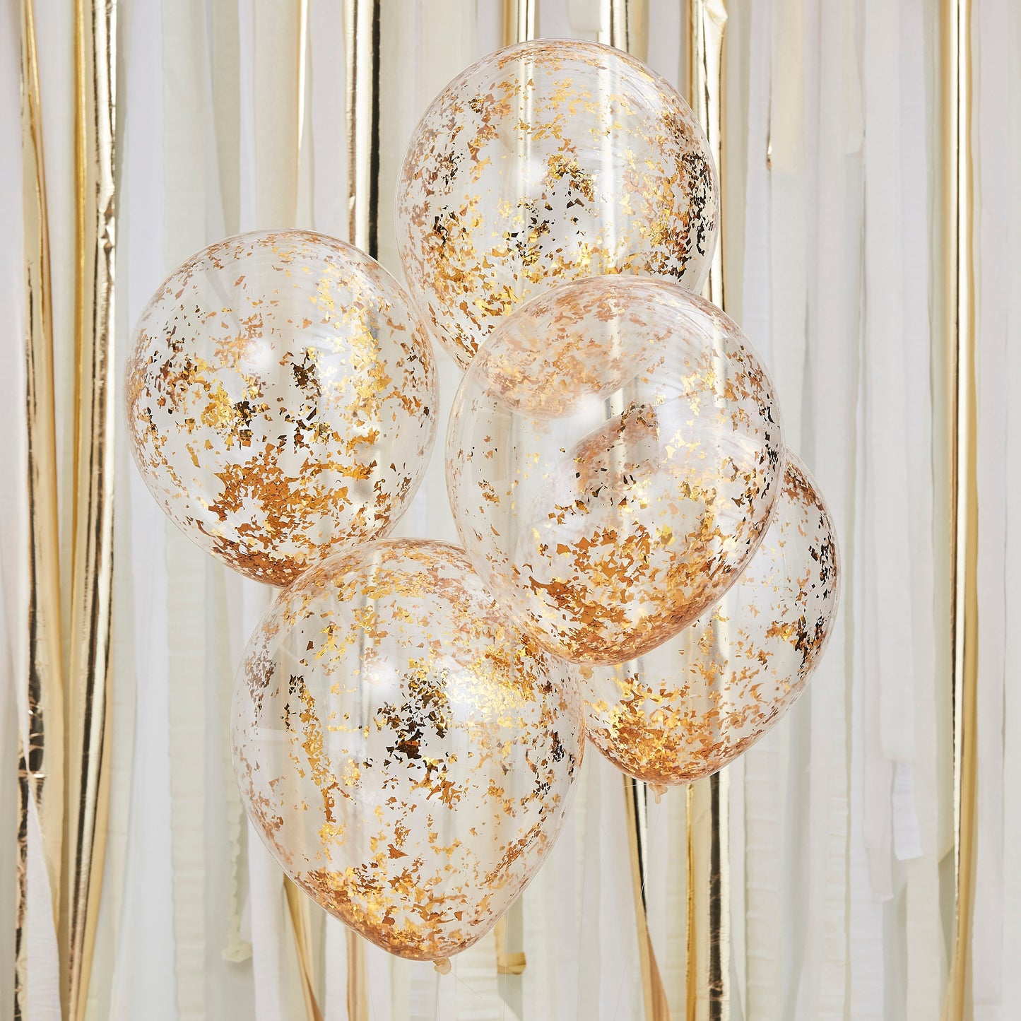 5 ballons confettis or deco evjf