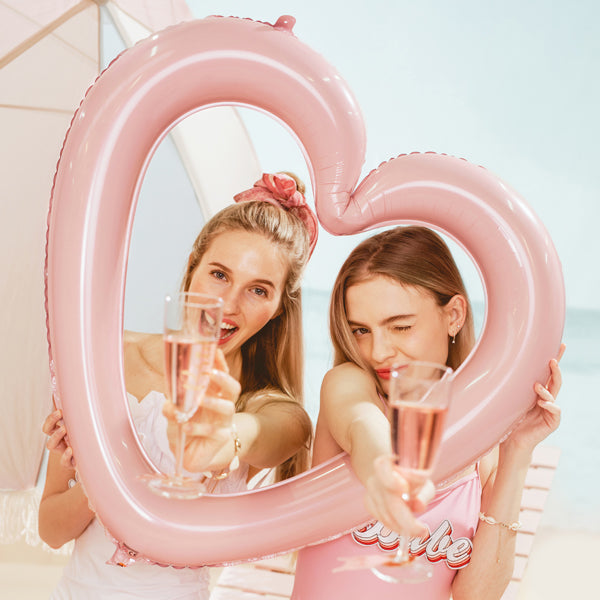 Ballon en forme de coeur rose pastel pour evjf