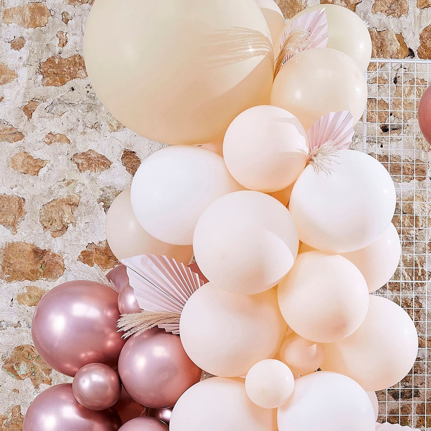 Arche Ballons Rose Pêche Nude Blanc EVJF