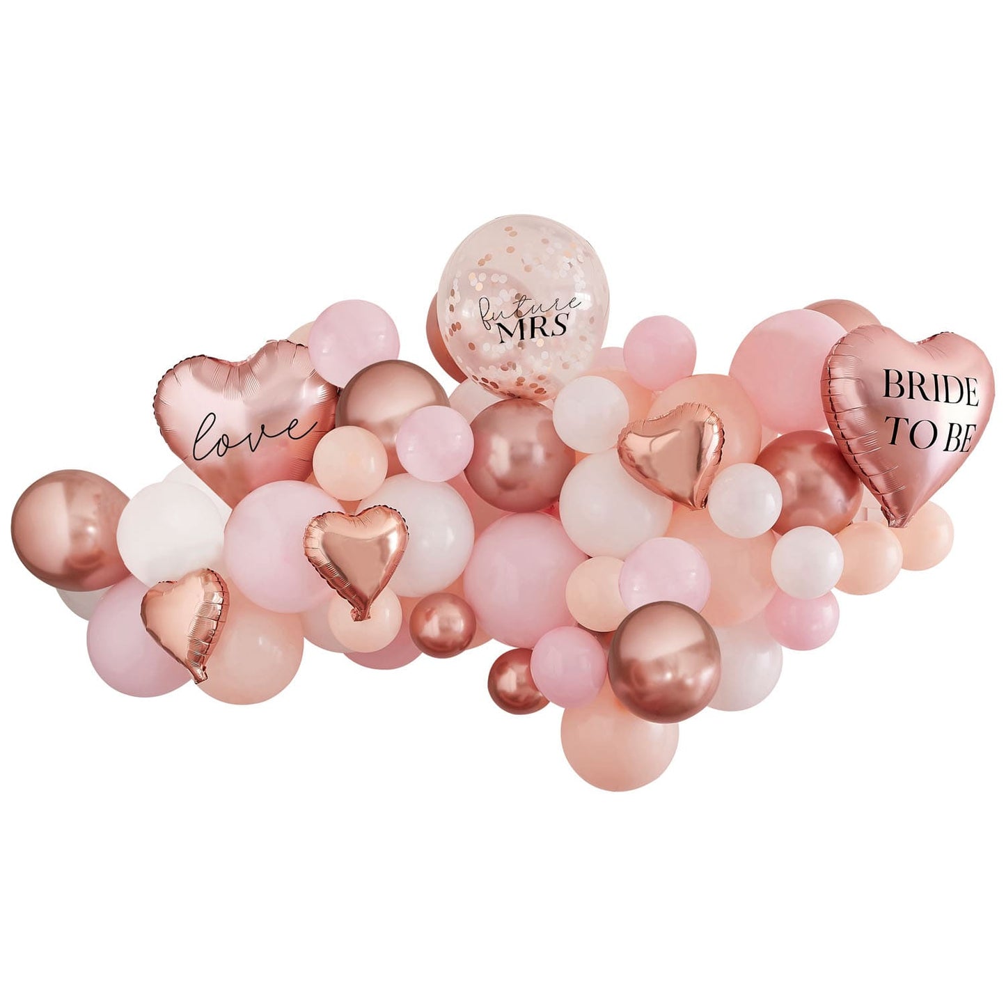 Arche ballons roses gold, blancs, pêches pour EVJF