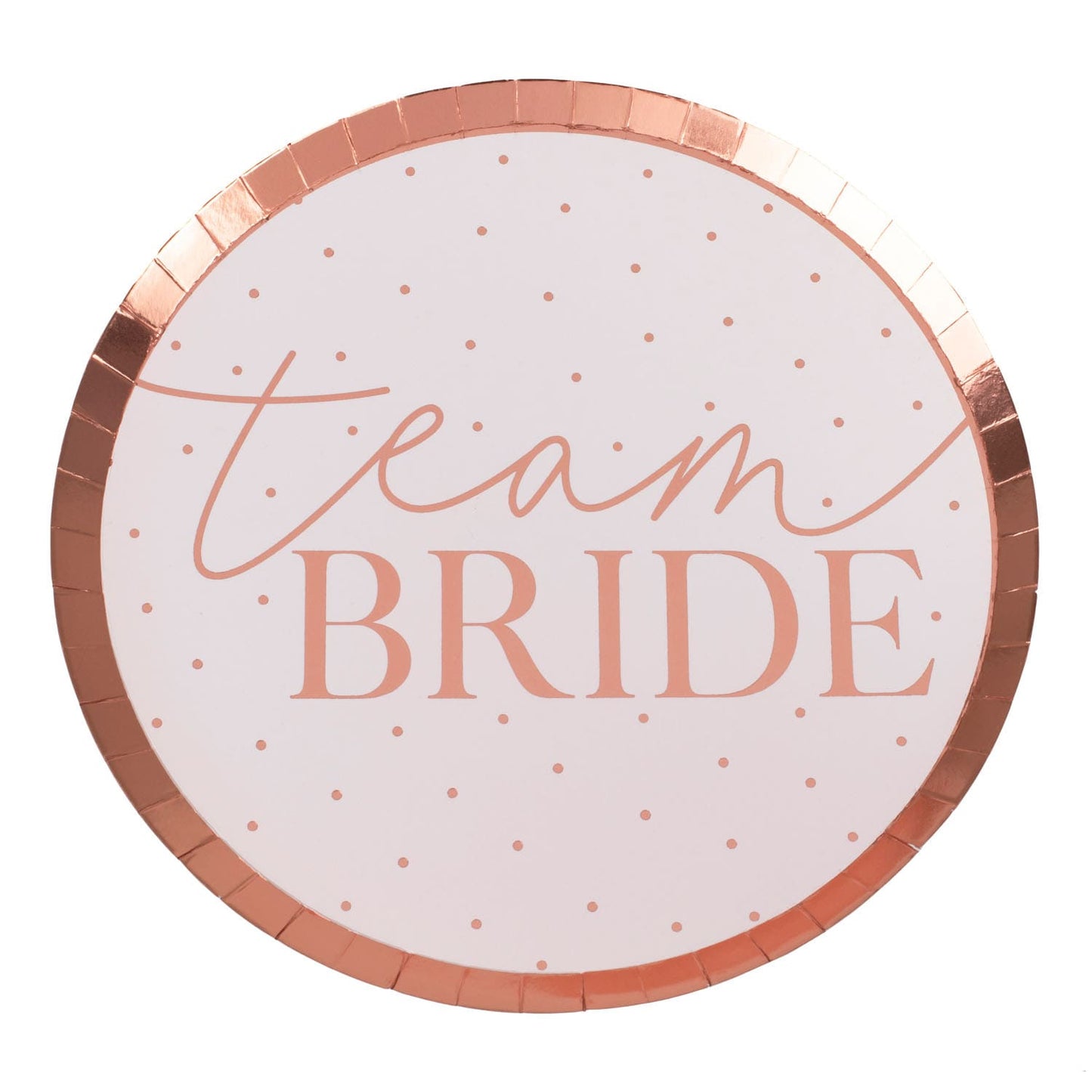 Assiettes team bride rose gold pour EVJF