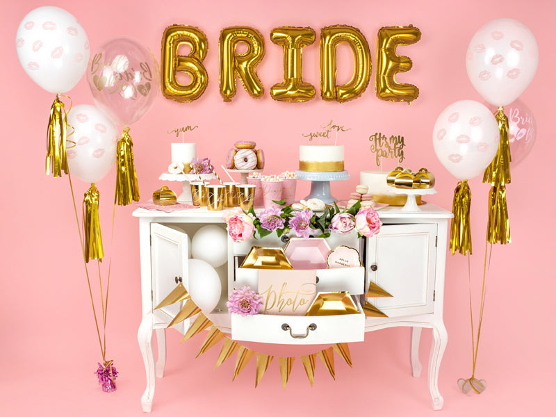 Ballon avec les lettres BRIDE en doré