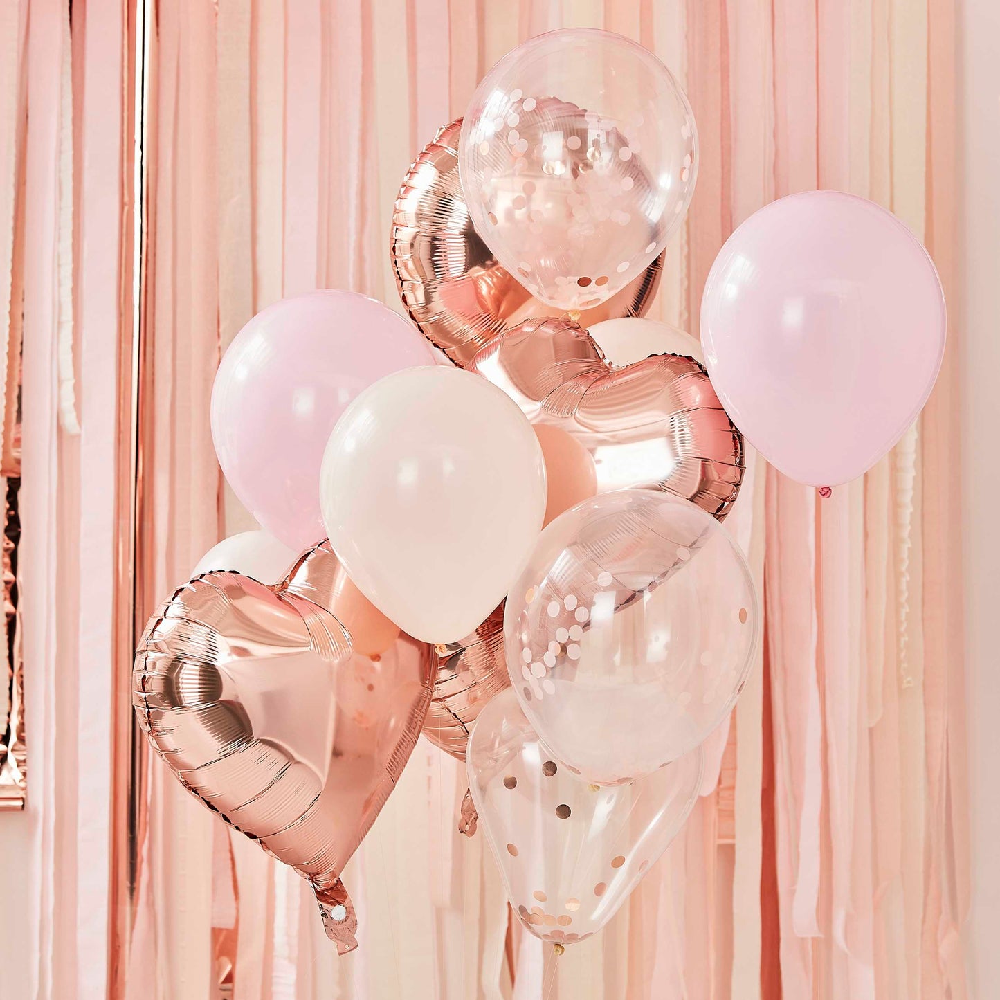 pack de 12 ballons blush et rose gold pour evjf