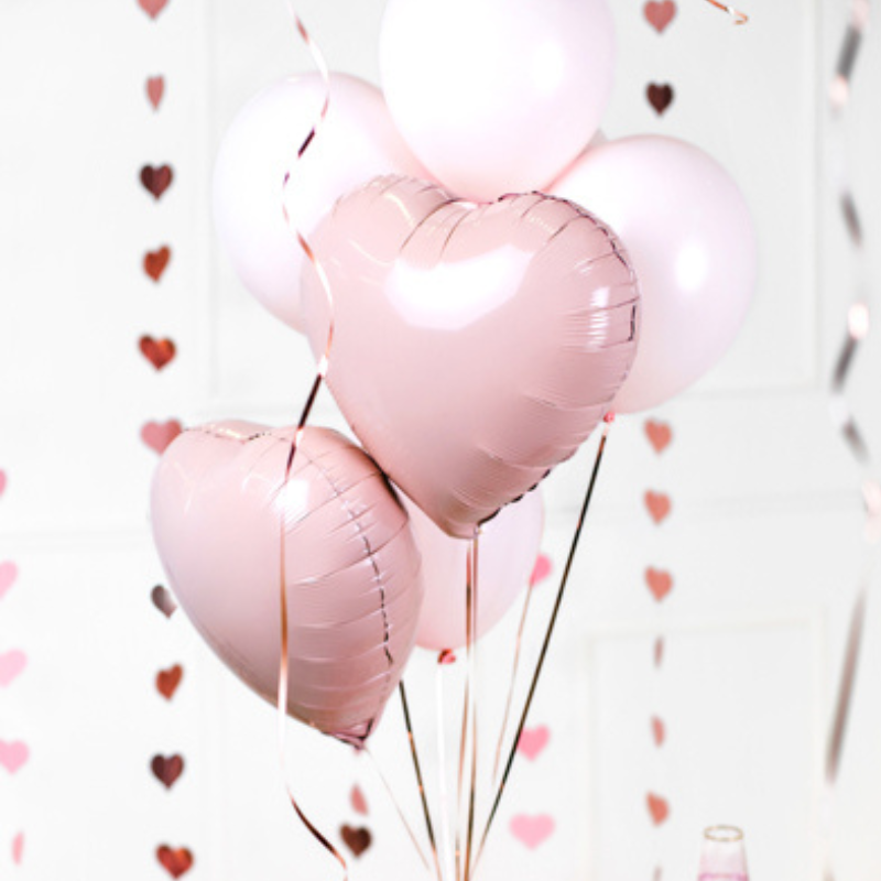 Ballon Rond en forme de coeur rose pastel pour EVJF