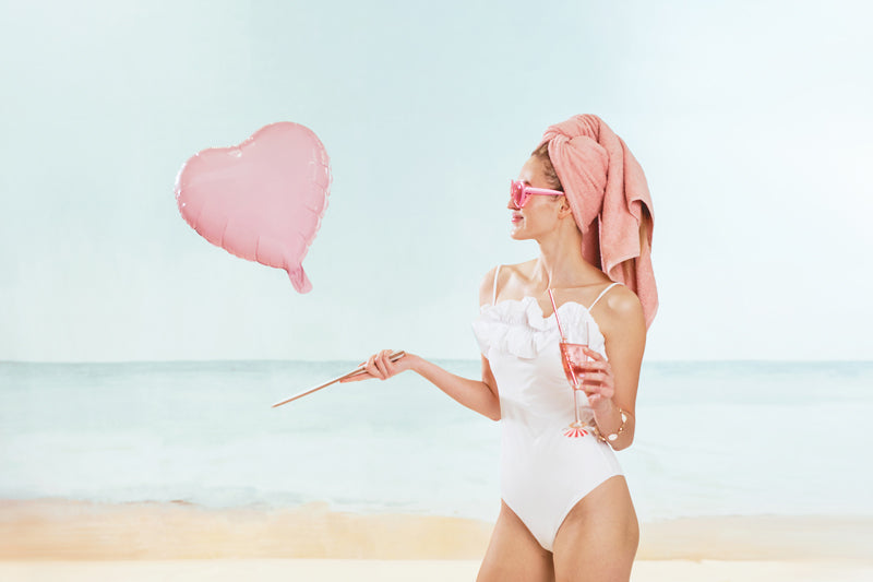Ballon Rond en forme de coeur rose pastel pour EVJF
