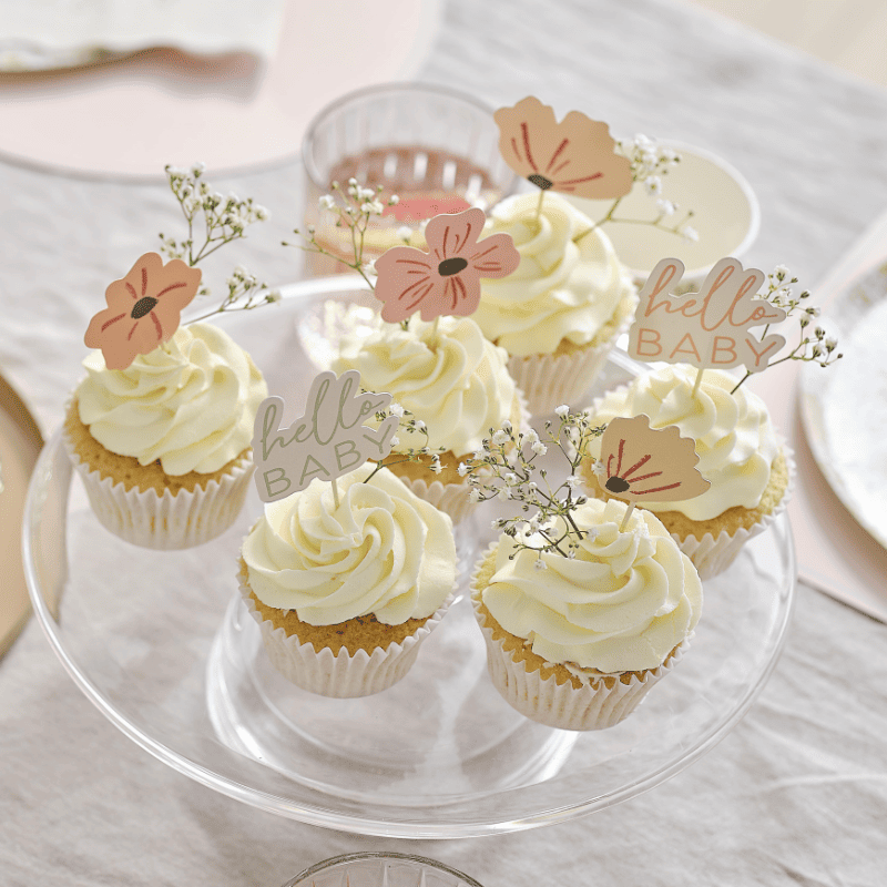 CakeToppers floral hello baby Baby Shower Gender Reveal