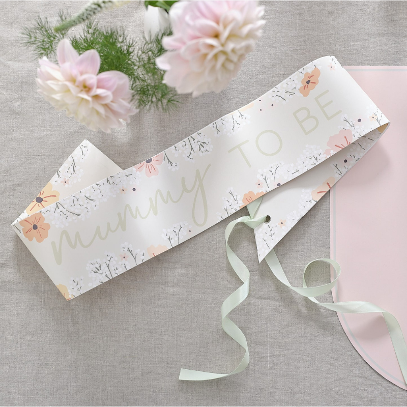 Echarpe floral Mummy-to-be Baby Shower Gender Reveal