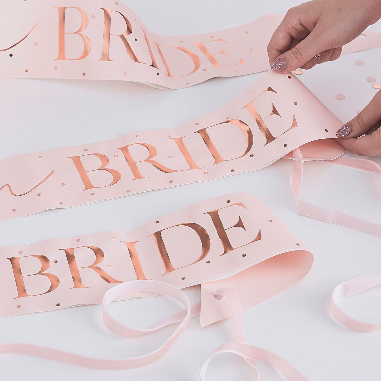 Echarpes rose gold Team Bride EVJF