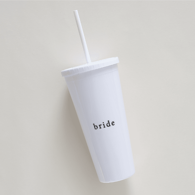 Gobelet réutilisable blanc Bride EVJF Mariage