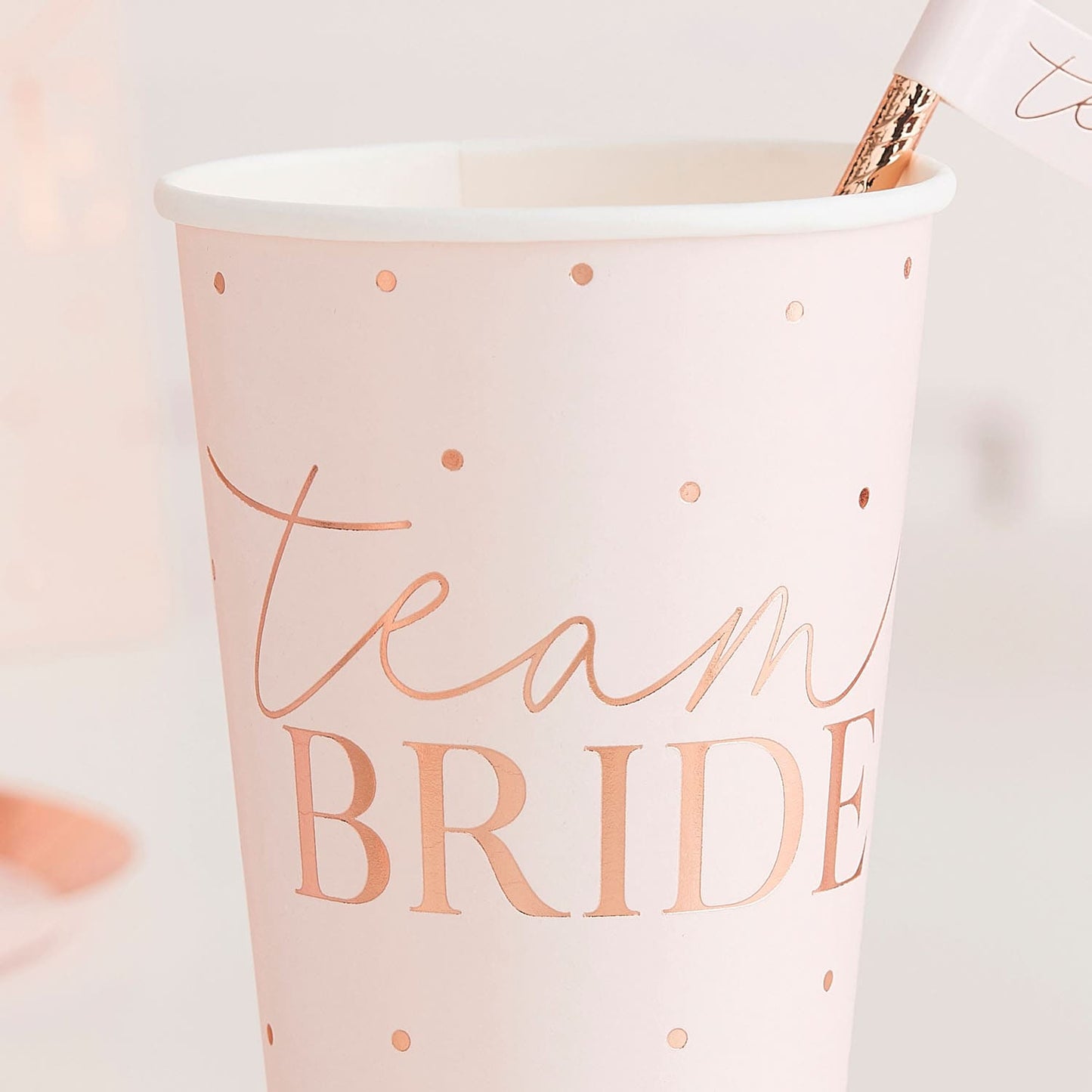 Gobelets Rose pastel Team bride EVJF