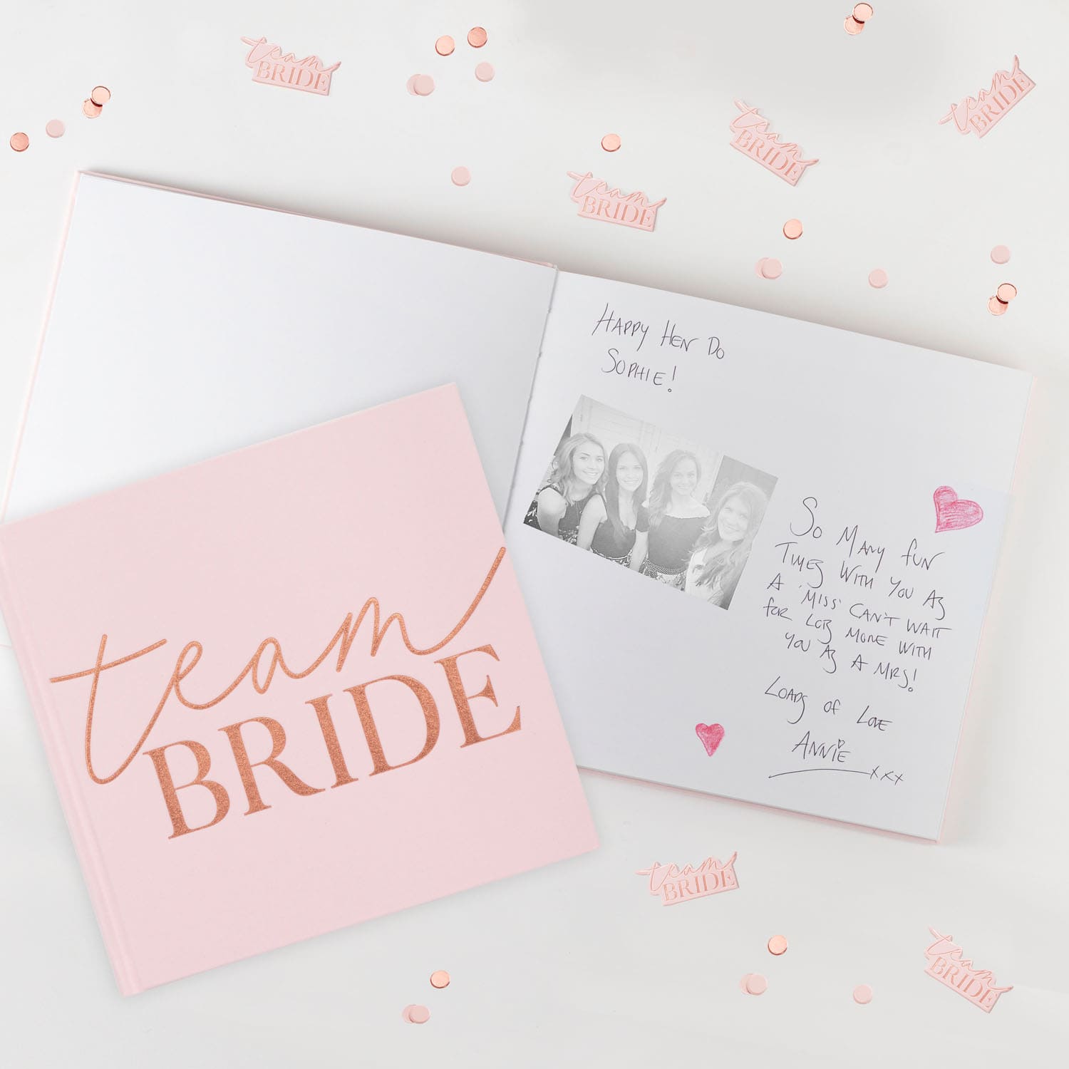 Livre d'or rose gold Team Bride EVJF