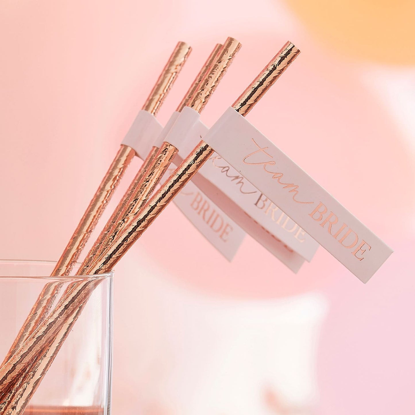 pailles rose gold team bridde EVJF