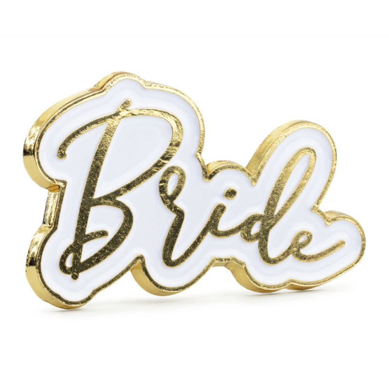 Pin's Bride blanc et doré