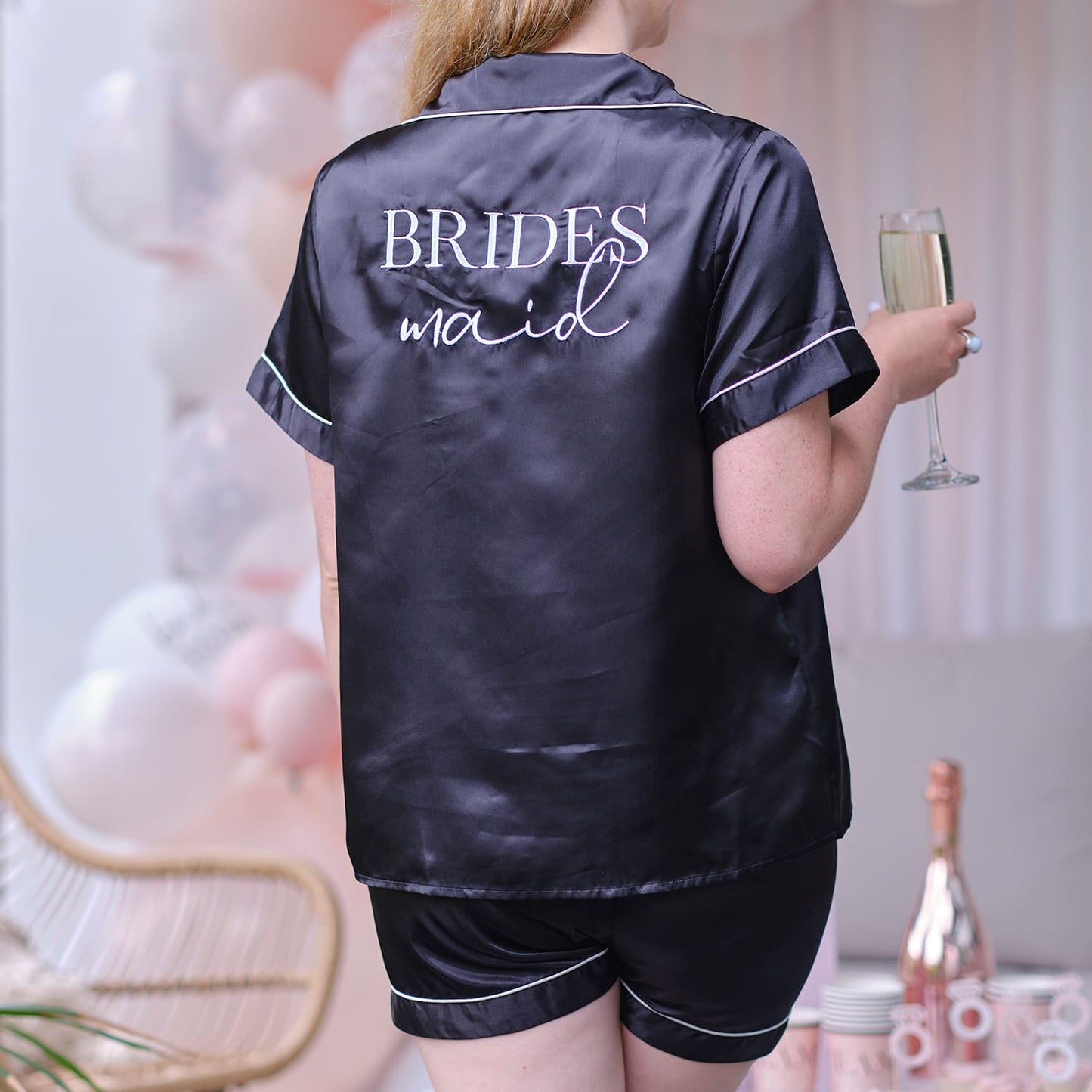 Pyjama satiné Bridesmaid pour EVJF Mariage