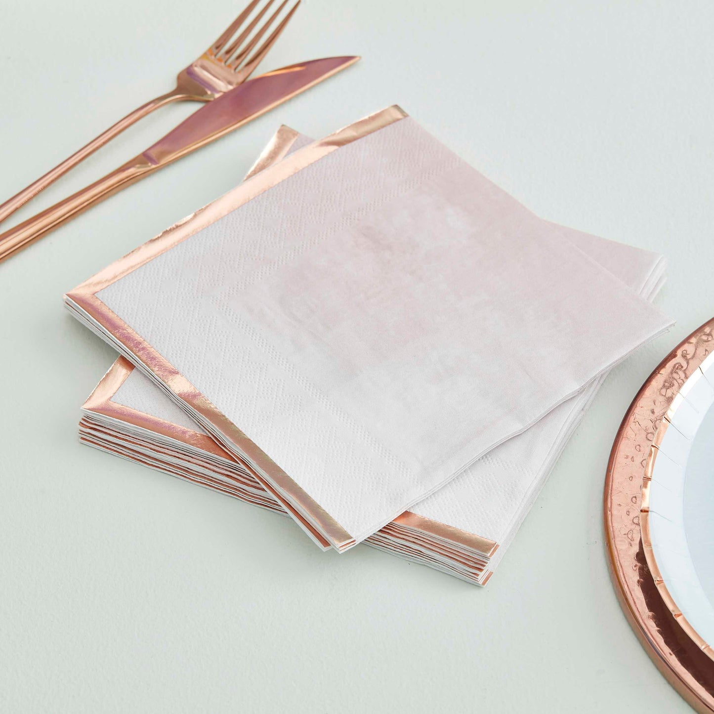 serviettes aquarelle rose gold evjf