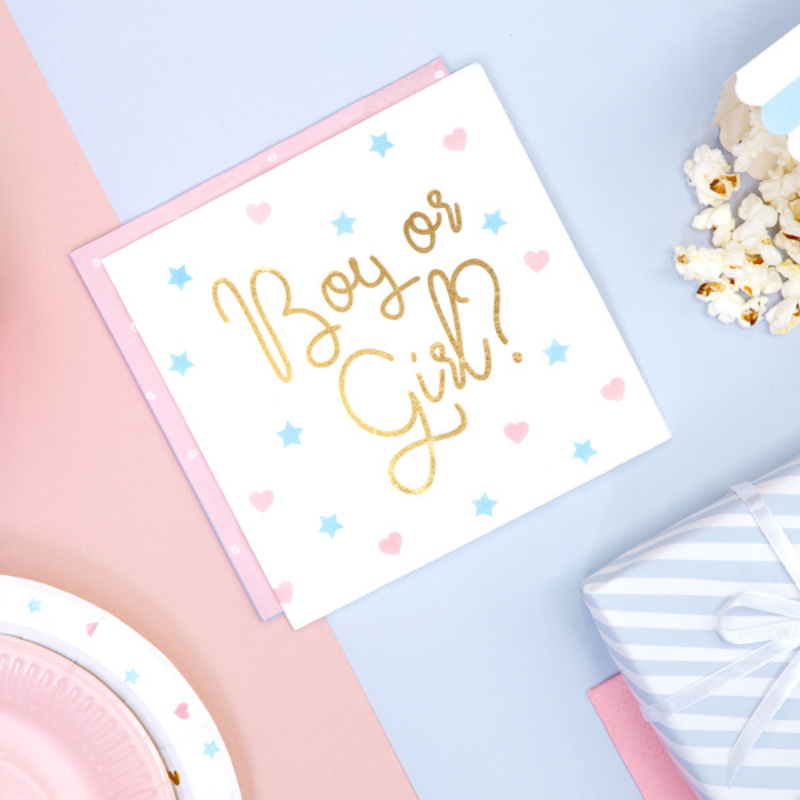 Serviettes Boy or Girl Gender Reveal