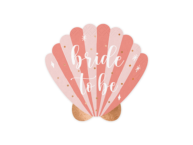 Serviette Bride-to-Be en forme de coquillage rose