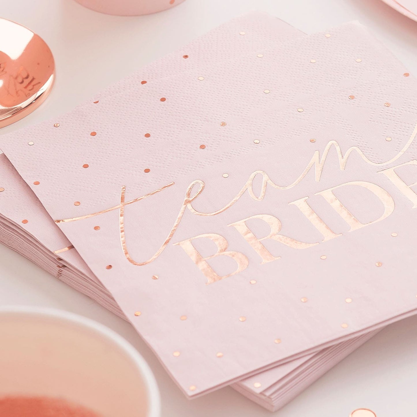 Serviettes Rose pastel Team bride EVJF