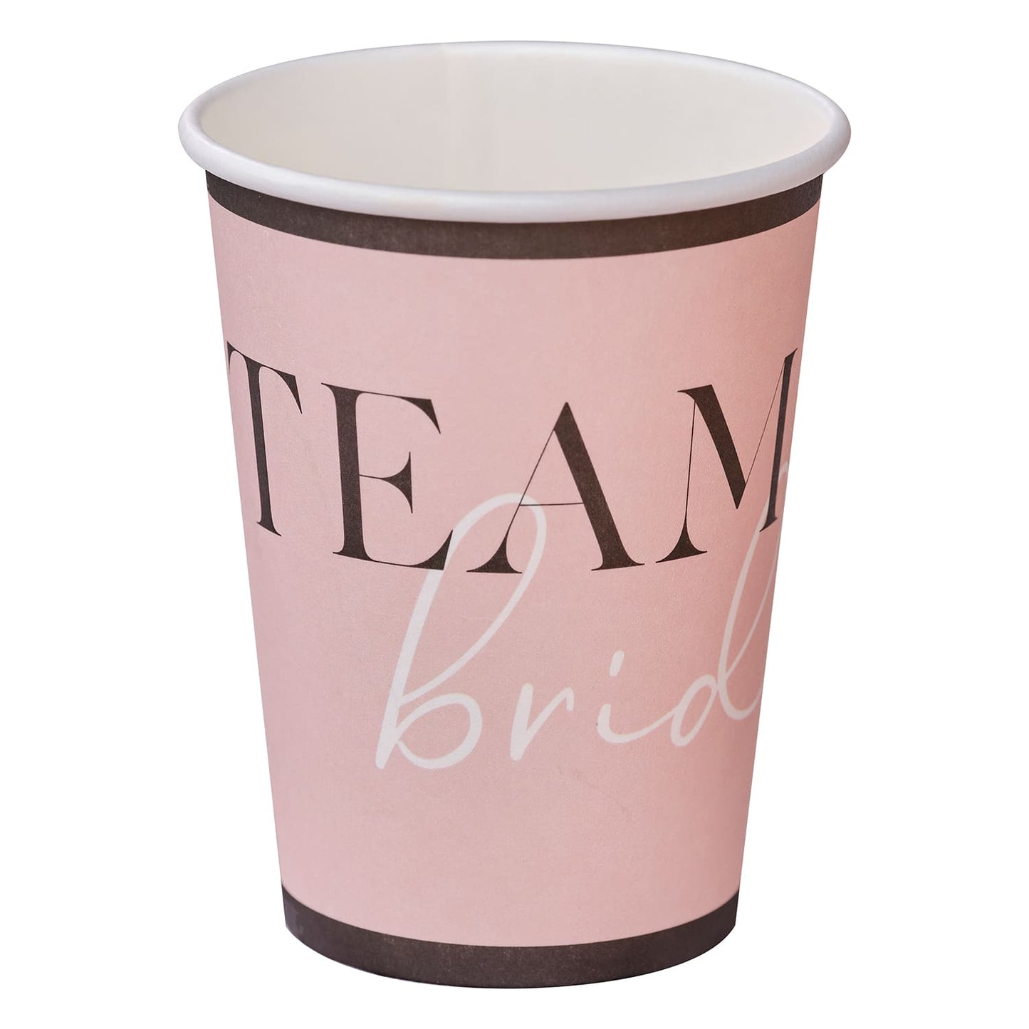 Verres rose pastel pour EVJF avec ecriture Team Bride