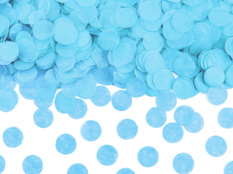 Canon à confettis bleus pour gender reveal