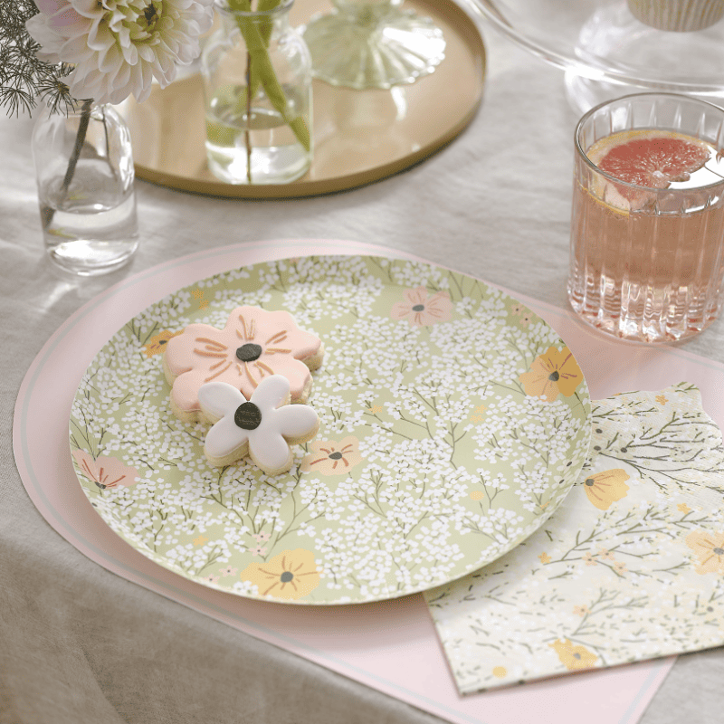 Assiettes florales hello baby jetables Baby Shower Gender Reveal