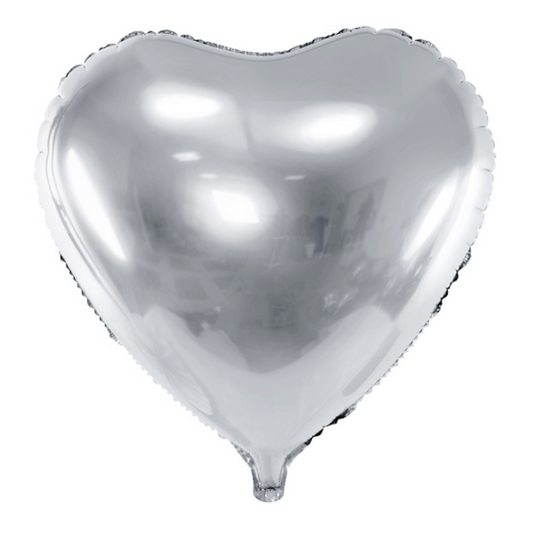 Ballon en forme de coeur argenté pour un evjf 61cm