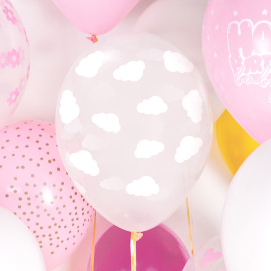 ballon nuages transparent pour baby shower et gender reveal