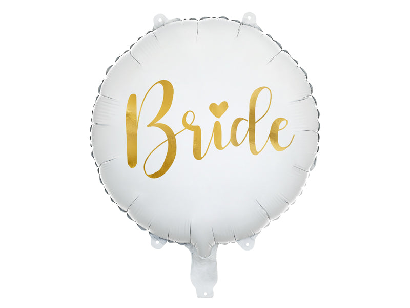 Ballon Rond blanc avec inscription Bride Gold pour EVJF