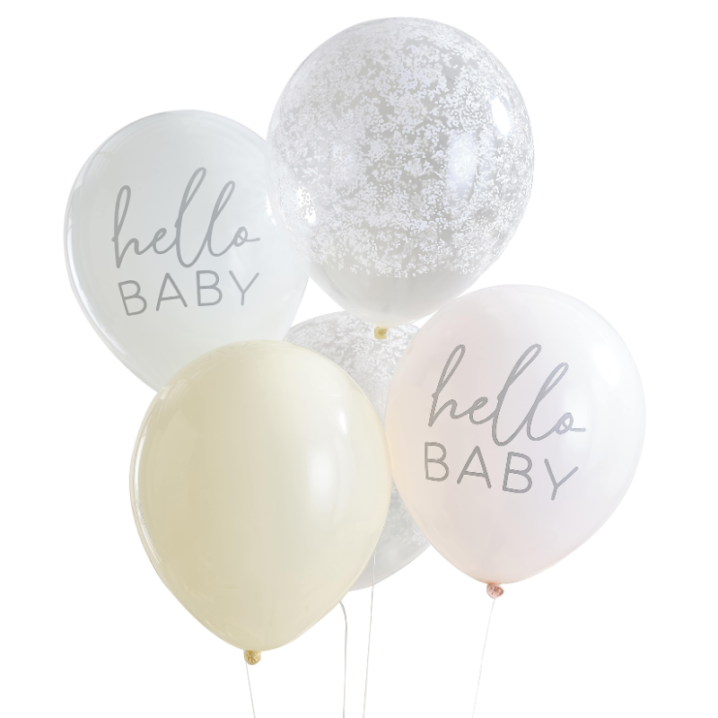 5 ballons hello baby pour Baby Shower Gender Reveal