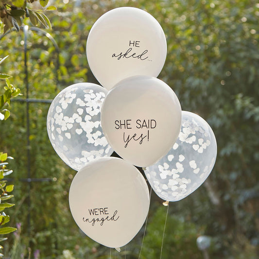 Pack de ballons blancs confettis pour evjf ou fiançailles