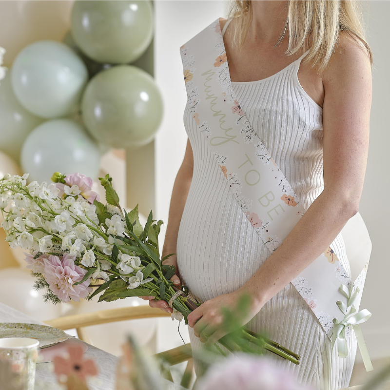 Echarpe floral Mummy-to-be Baby Shower Gender Reveal