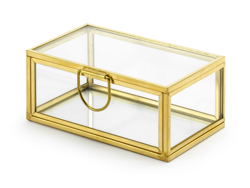 Porte alliances en verre bordure dorée pour mariage