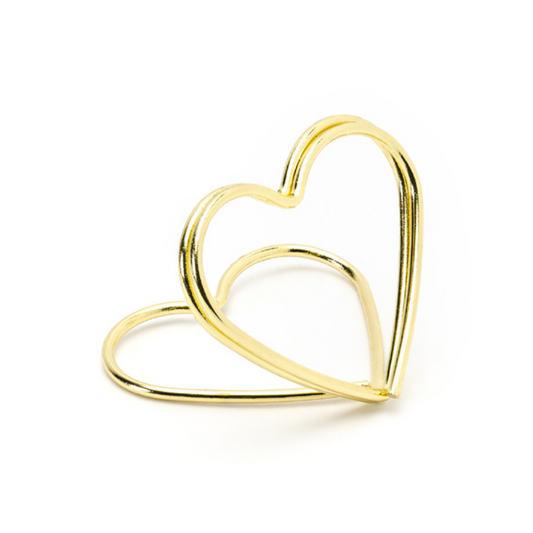 Porte Marque-place en forme de coeur doré pour EVJF & Mariage