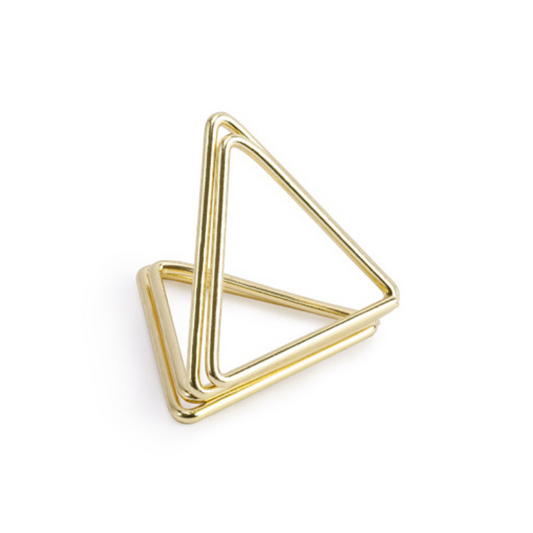 Porte Marque-place en forme de triangles doré pour EVJF & Mariage