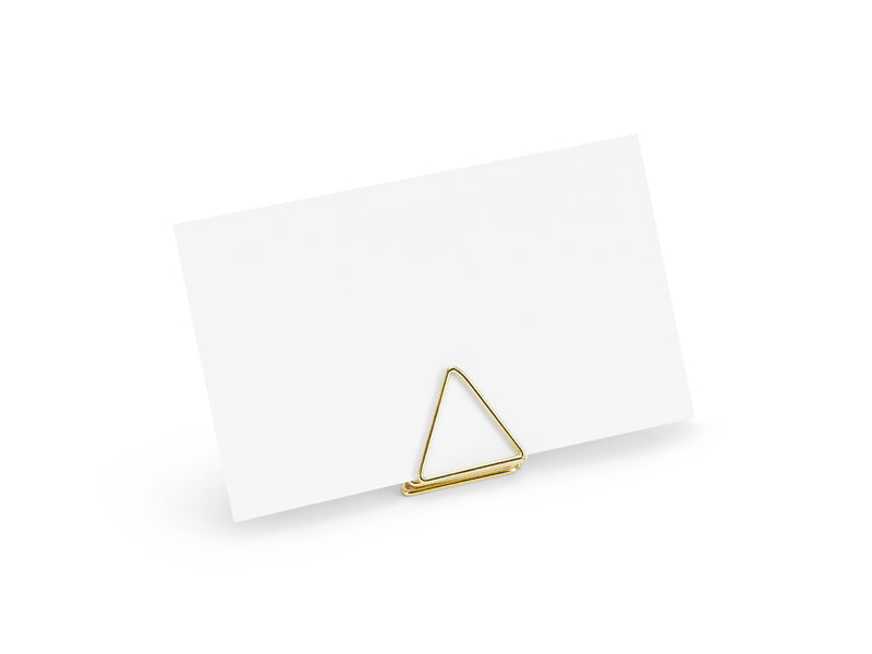 Porte Marque-place en forme de triangles doré pour EVJF & Mariage